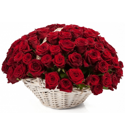 Корзина из 101 розы