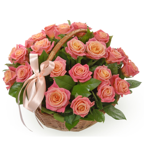 Корзина из 21 розы