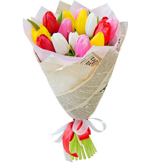 Букет из 17 тюльпанов